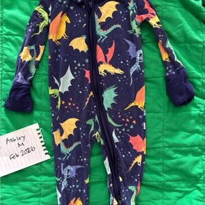 Little Sleepies Dragons Zippie 0-3M